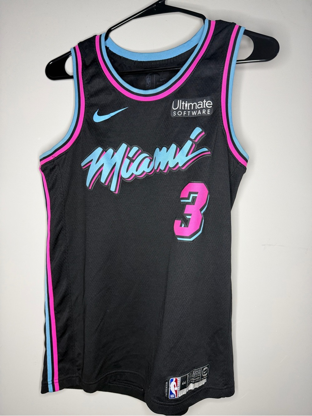 Nike Kids Miami Vice Black Basketball Jersey with Pink & Aqua Accents - #3